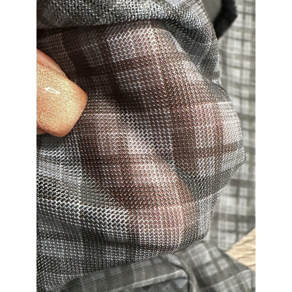 White Fox Plaid Sheer Leggings Stretch Wrap Skirt Details Wide Leg Size Small - Picture 8 of 8